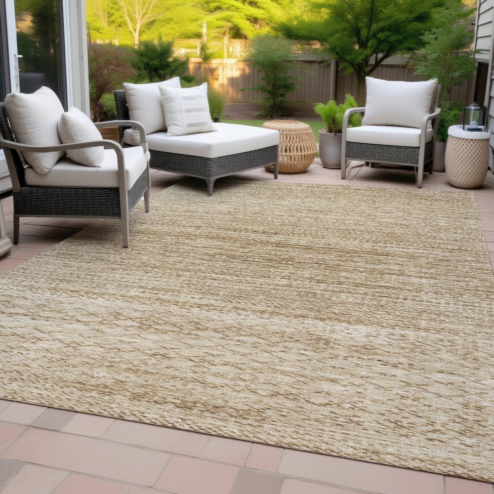 Machine Washable Indoor/Outdoor Chantille ACN2150 Beige 3' x 5' Rug