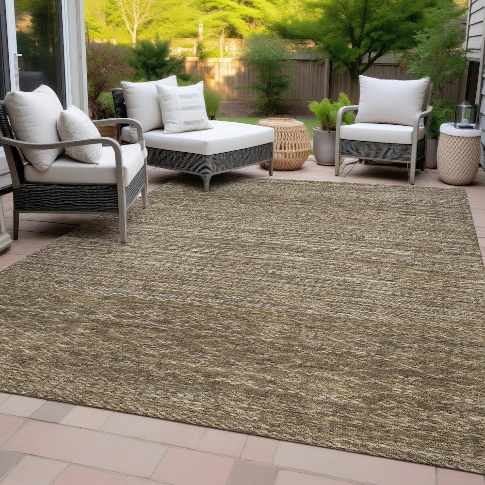 Machine Washable Indoor/Outdoor Chantille ACN2150 Chocolate 3' x 5' Rug