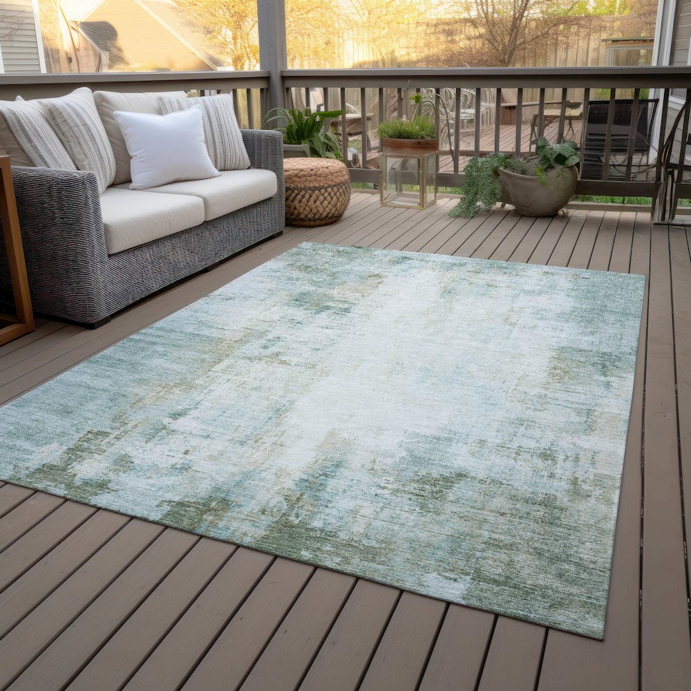 Machine Washable Indoor/Outdoor Chantille ACN2171 Sage 3' x 5' Rug