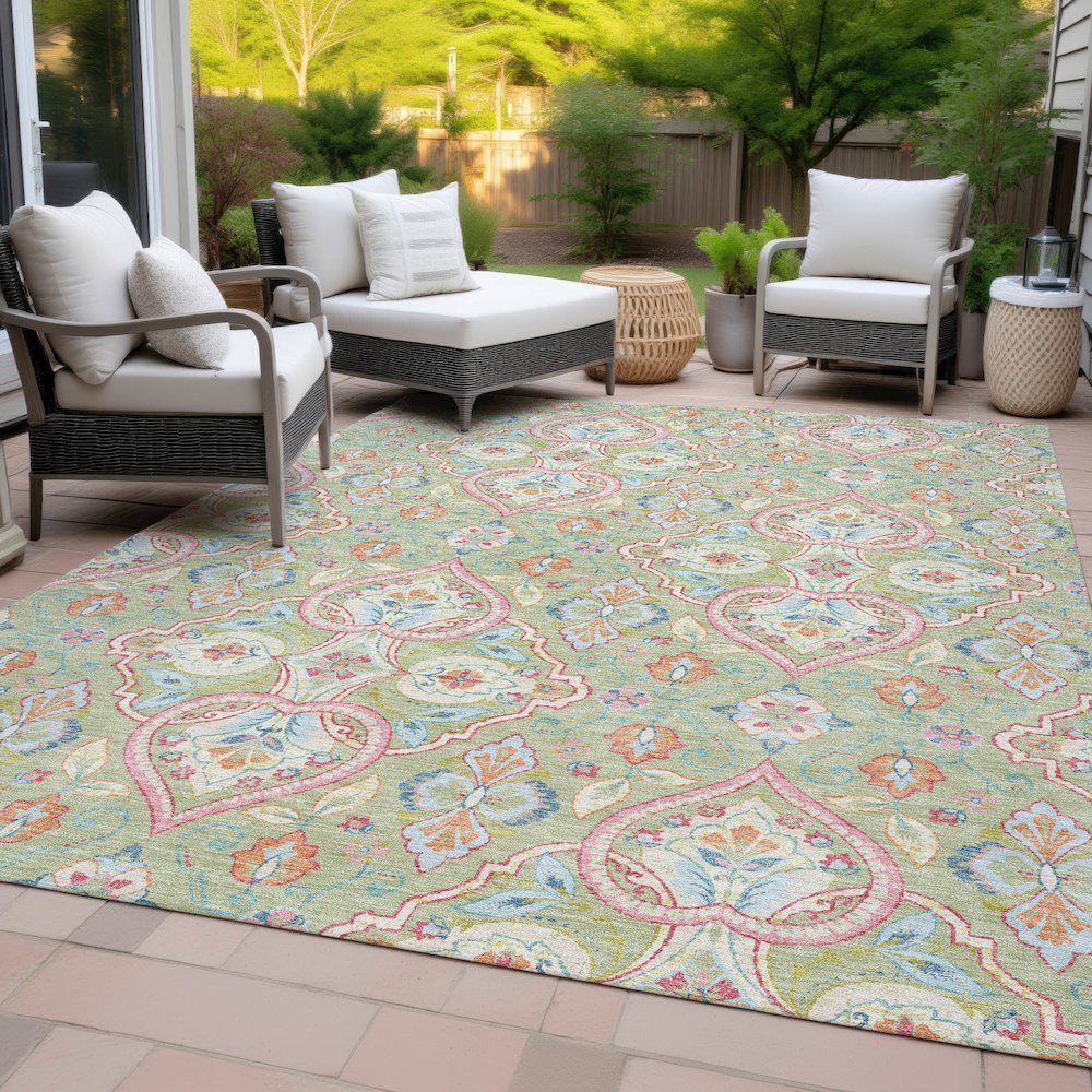Machine Washable Indoor/Outdoor Chantille ACN2207 Aloe 3' x 5' Rug