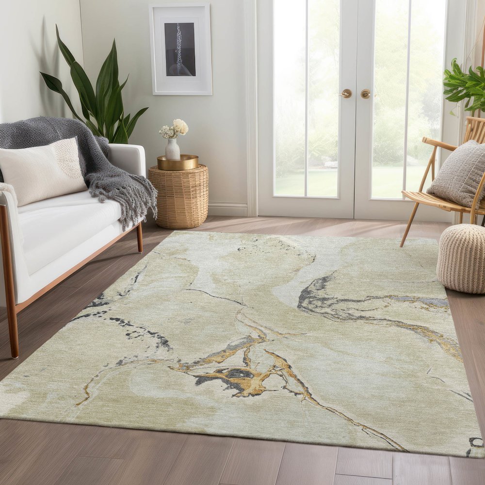 Premium Machine Washable Mayfield AMF1005 Ivory 3' x 5' Rug