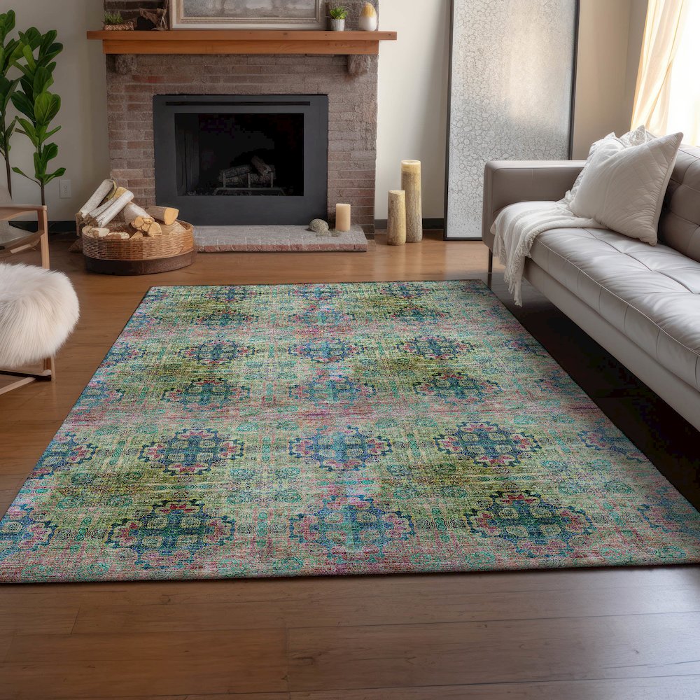 Premium Machine Washable Mayfield Green 3' x 5' Rug