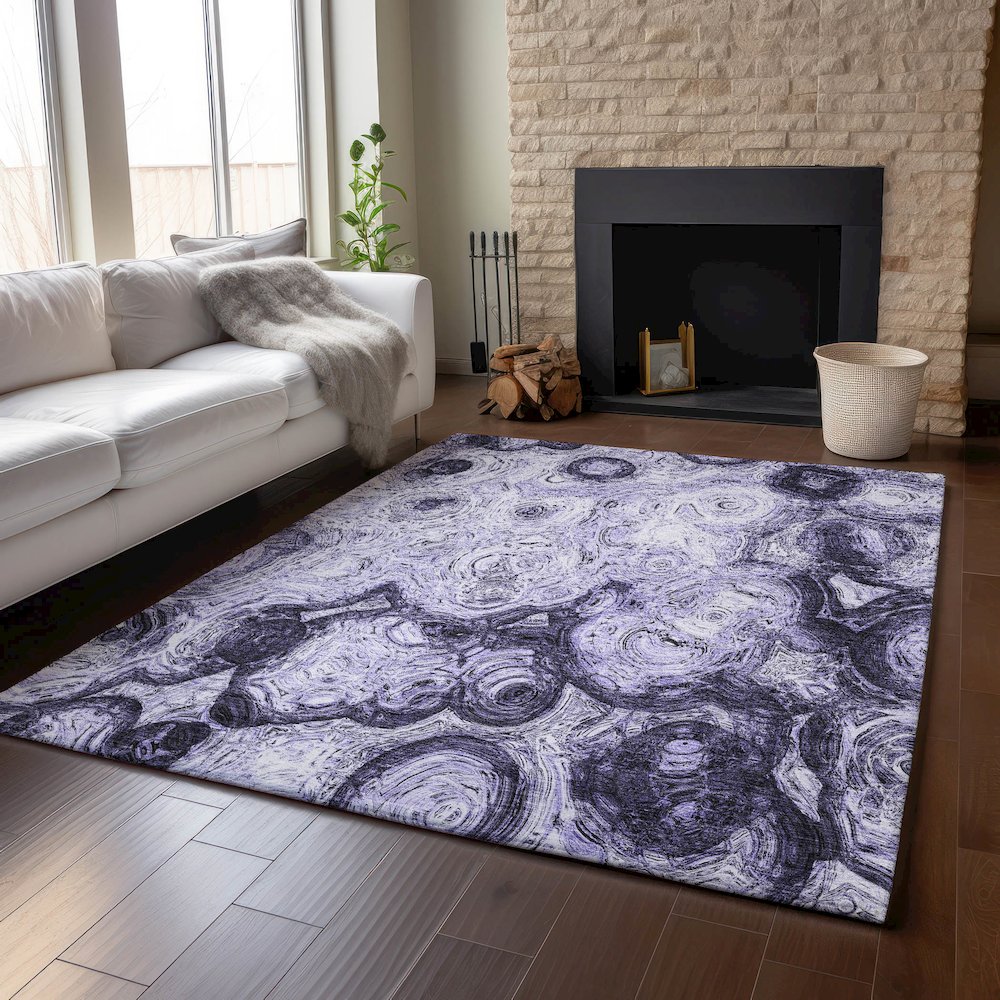 Premium Machine Washable Mayfield Purple 3' x 5' Rug