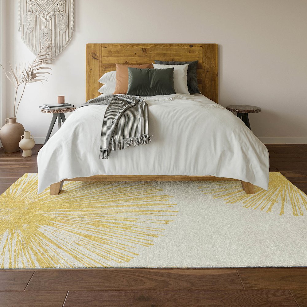 Premium Machine Washable Mayfield Gold 3' x 5' Rug
