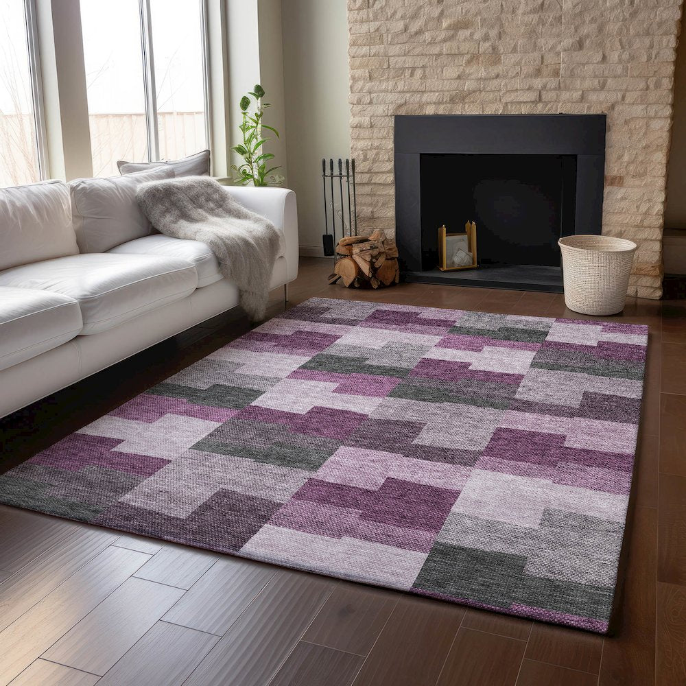 Premium Machine Washable Mayfield AMF659 Merlot 3' x 5' Rug