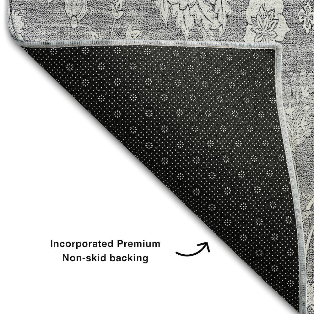Premium Machine Washable Mayfield AMF681 Gray 2'3" x 7'6" Runner Rug