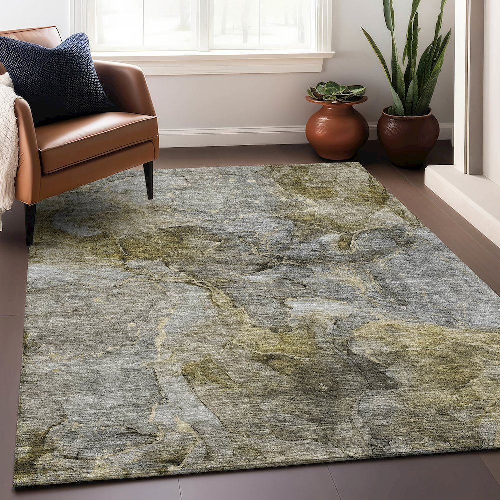 Premium Machine Washable Mayfield AMF689 Taupe 3' x 5' Rug