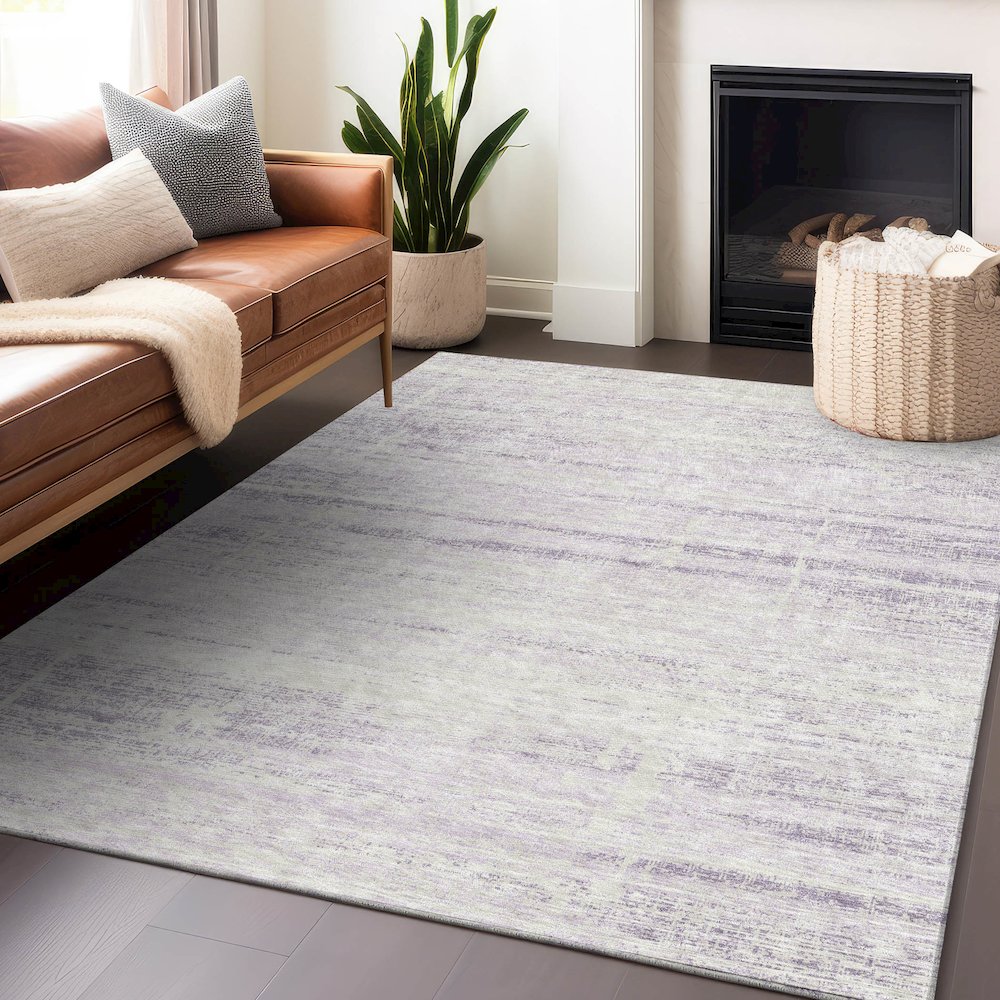 Premium Machine Washable Mayfield AMF747 Lavender 3' x 5' Rug