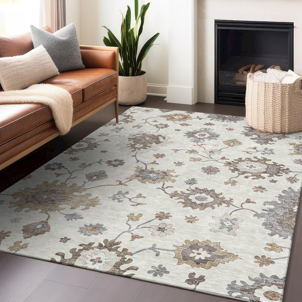 Premium Machine Washable Mayfield AMF753 Ivory 3' x 5' Rug