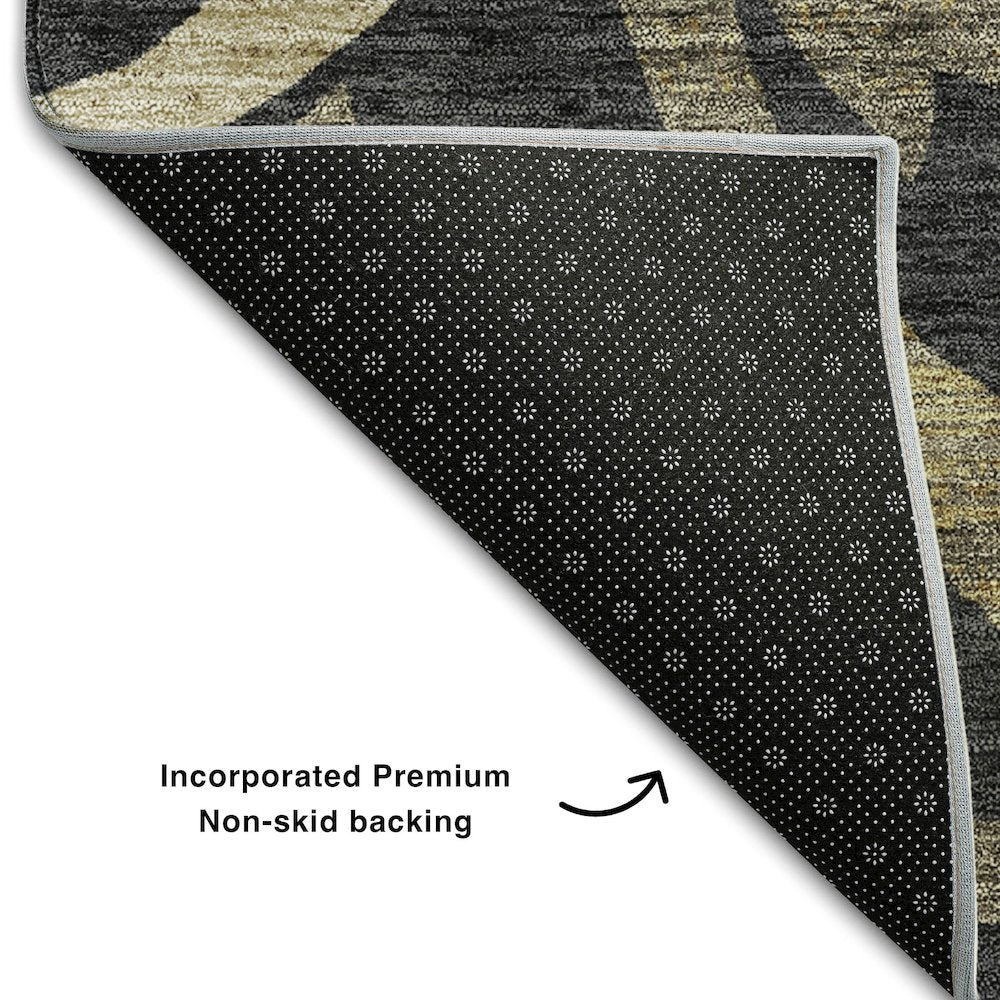 Premium Machine Washable Mayfield AMF764 Black 2'3" x 7'6" Runner Rug