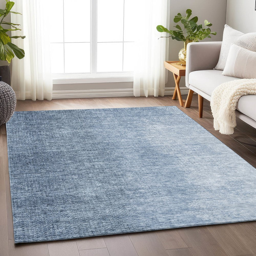 Premium Machine Washable Mayfield AMF822 Blue 3' x 5' Rug