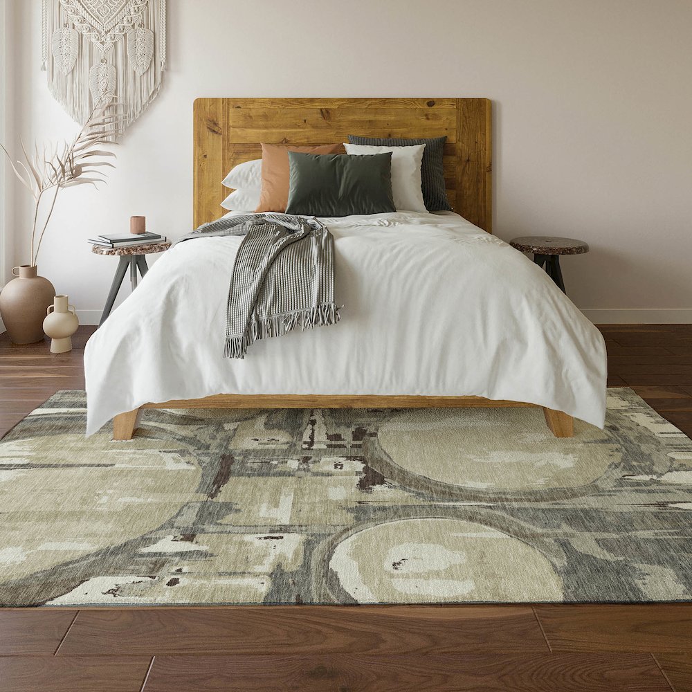 Premium Machine Washable Mayfield AMF855 Tan 3' x 5' Rug