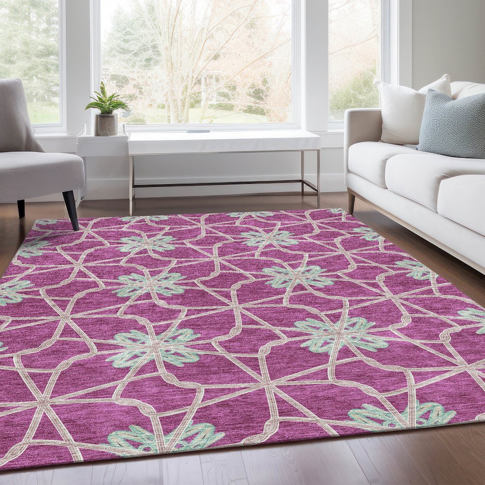 Premium Machine Washable Mayfield AMF958 Blush 3' x 5' Rug