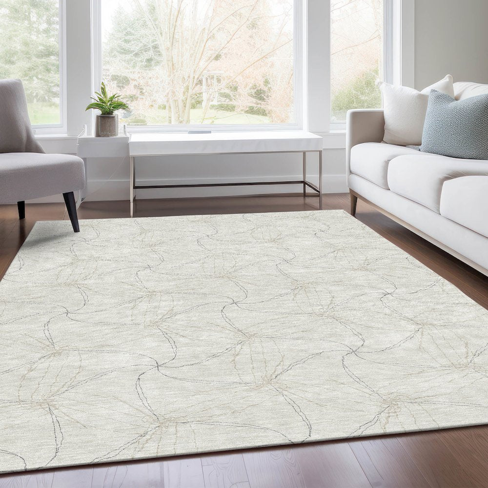 Premium Machine Washable Mayfield AMF968 Ivory 3' x 5' Rug