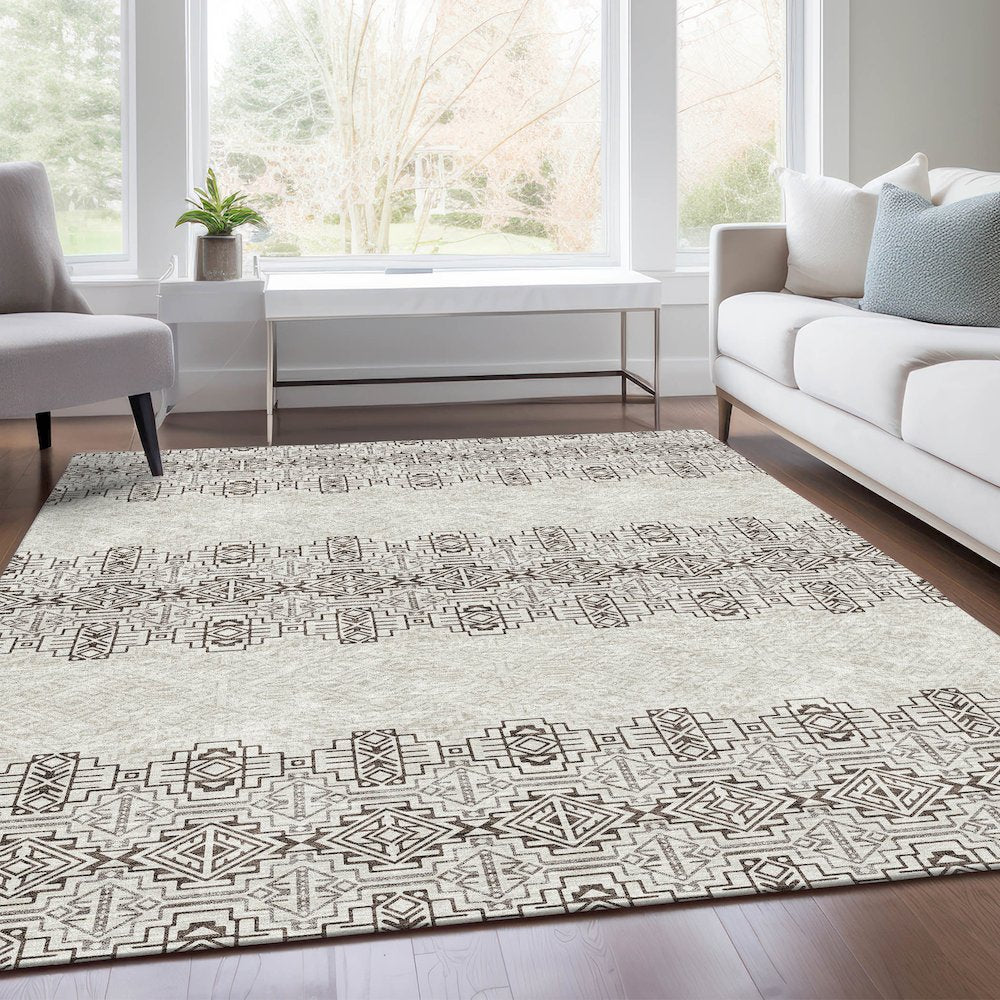 Premium Machine Washable Mayfield AMF970 Chocolate 3' x 5' Rug