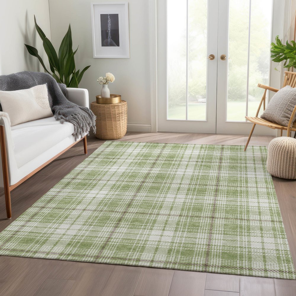 Premium Machine Washable Mayfield AMF993 Aloe 3' x 5' Rug