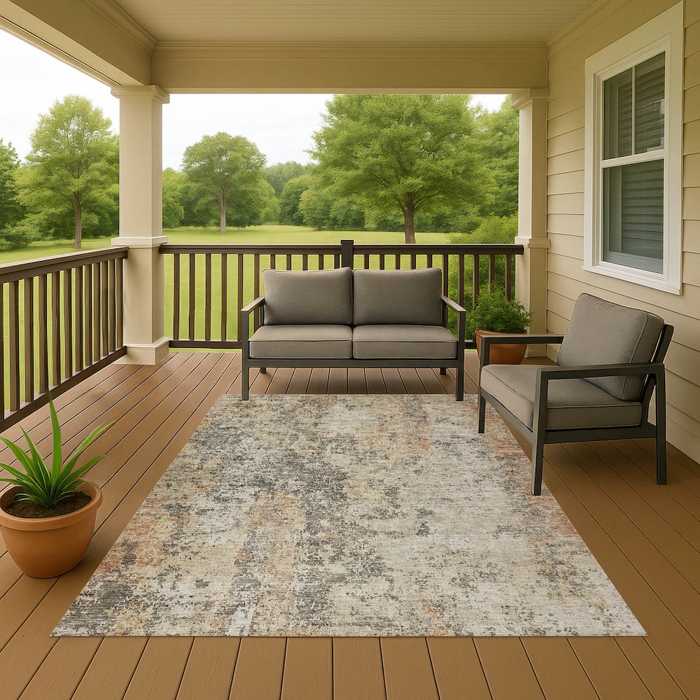 Luxury Washable Indoor/Outdoor Bresca Terracotta 3' x 5' Rug