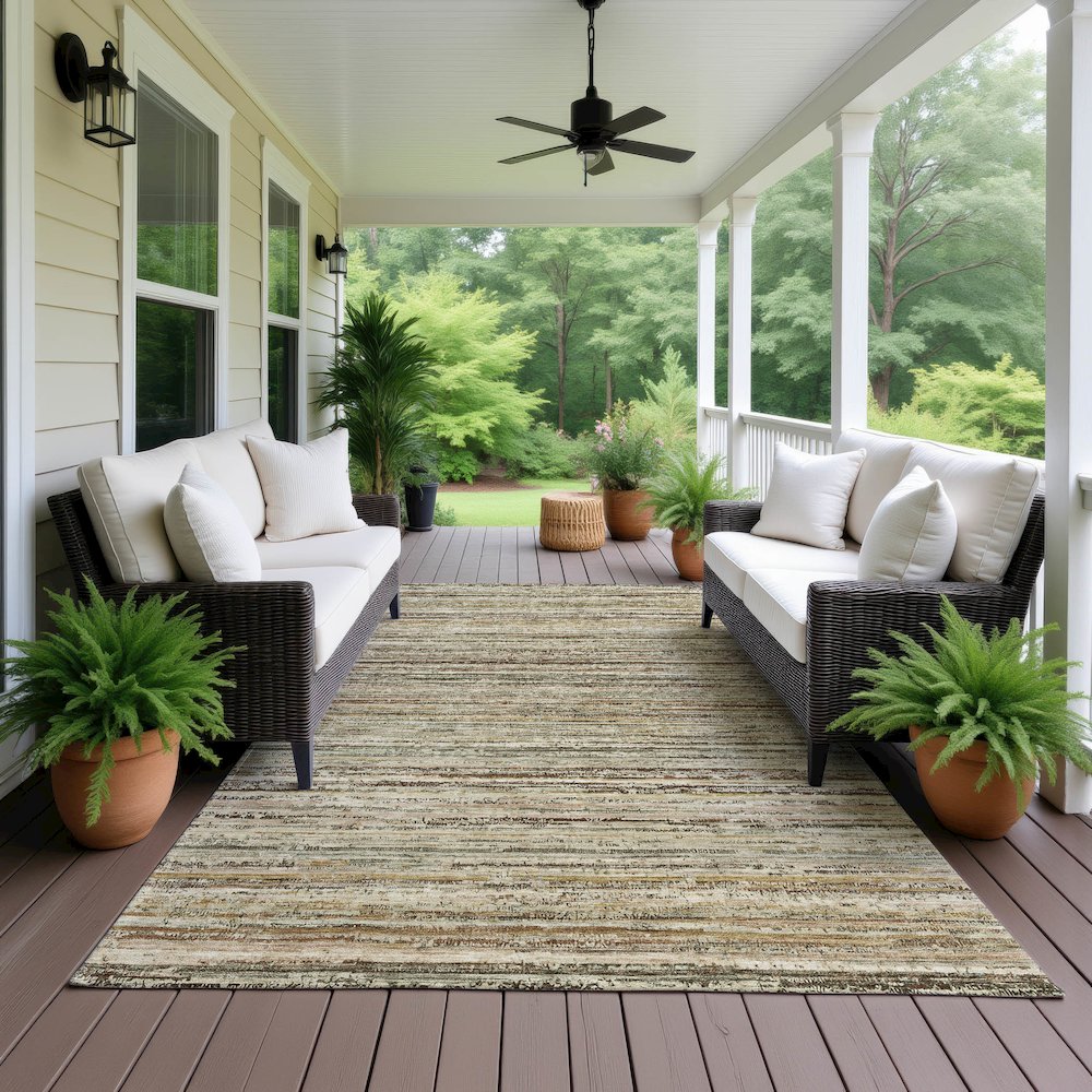 Luxury Washable Indoor/Outdoor Kochi Mocha 3' x 5' Rug