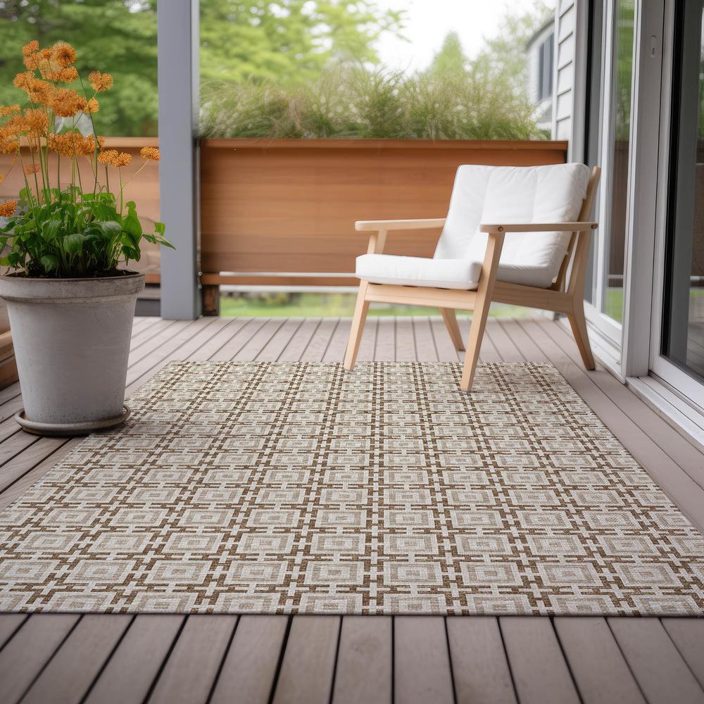 Indoor/Outdoor Marlo MO1 Taupe Washable 3' x 5' Rug