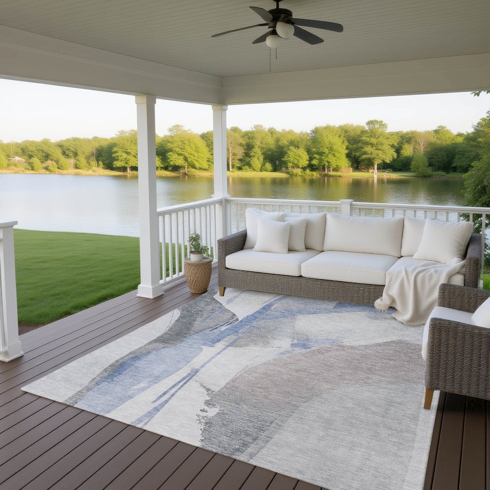 Luxury Washable Indoor/Outdoor Ravenna Denim 3' x 5' Rug