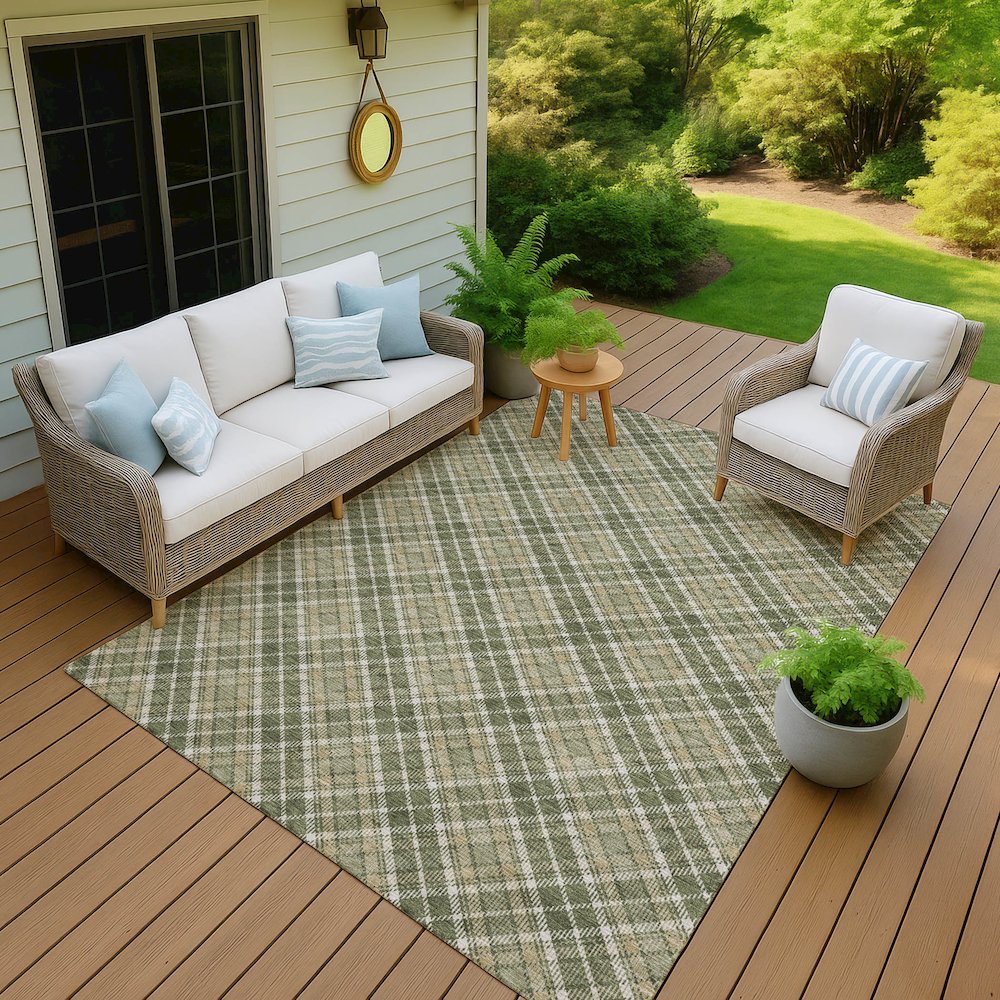 Luxury Washable Indoor/Outdoor Soft Essentials SE3 Green 2'6" x 3'10" Rug