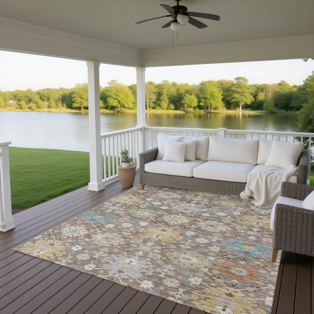 Indoor/Outdoor Silk Road Mocha 3' x 5' Rug