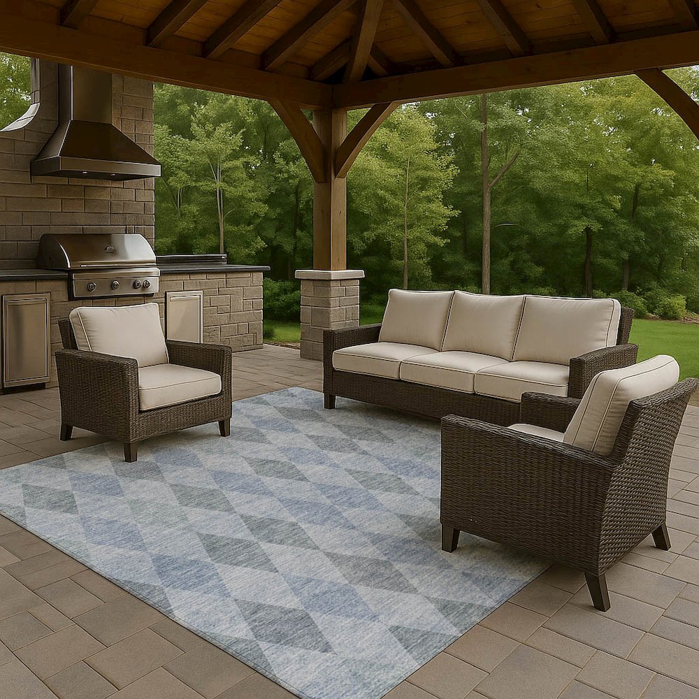 Luxury Washable Indoor/Outdoor The Reserve Denim 3' x 5' Rug