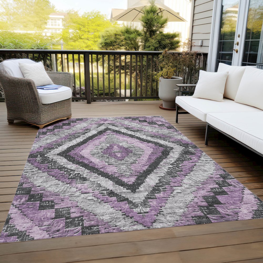 Machine Washable Indoor/Outdoor Chantille Lavender 5' x 7'6" Rug