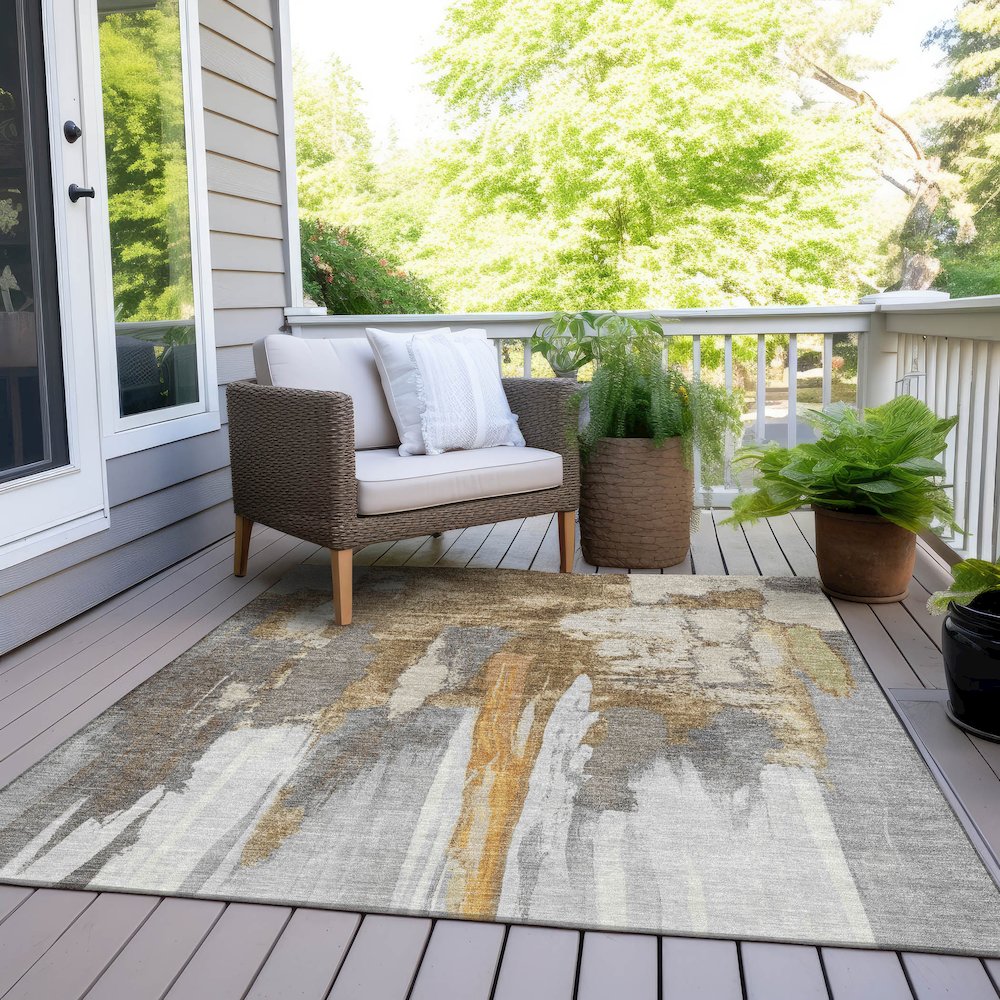 Machine Washable Indoor/Outdoor Chantille Ivory 5' x 7'6" Rug