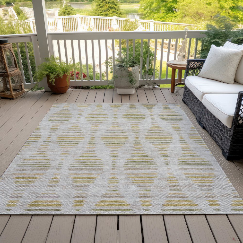 Machine Washable Indoor/Outdoor Chantille ACN2027 Ivory 5' x 7'6" Rug