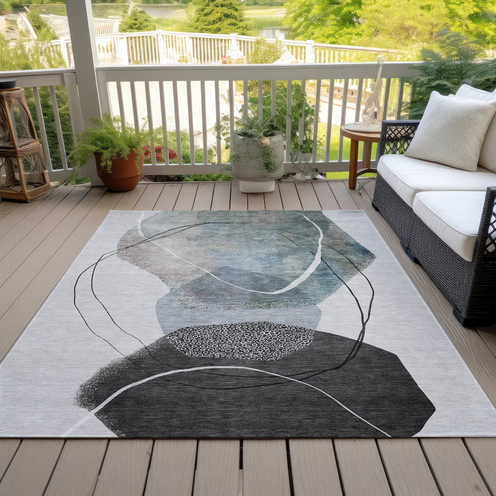 Machine Washable Indoor/Outdoor Chantille ACN2077 Ivory 5' x 7'6" Rug