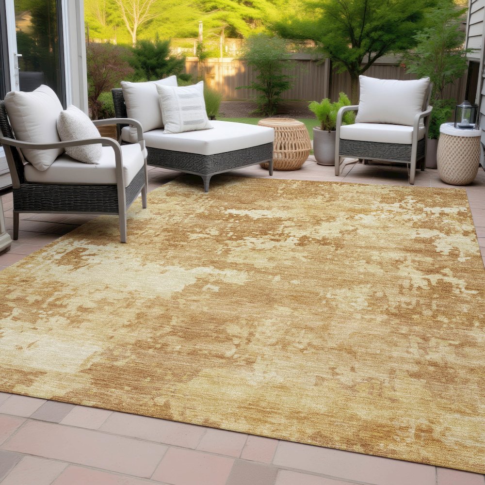 Machine Washable Indoor/Outdoor Chantille ACN2142 Copper 5' x 7'6" Rug