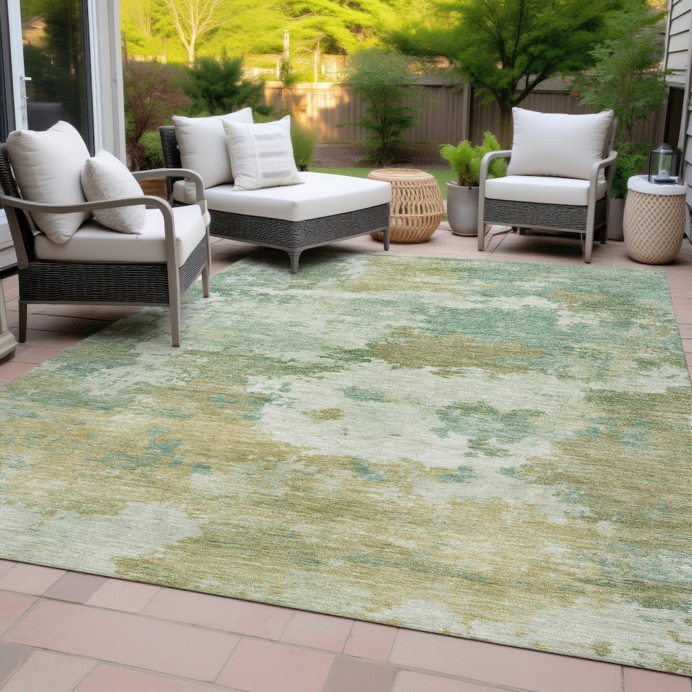Machine Washable Indoor/Outdoor Chantille ACN2144 Aloe 5' x 7'6" Rug