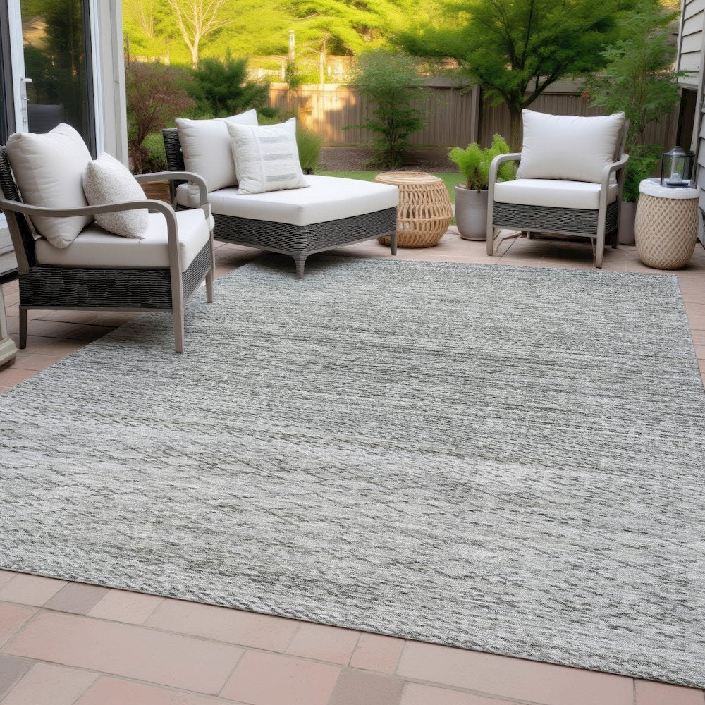 Machine Washable Indoor/Outdoor Chantille ACN2150 Gray 5' x 7'6" Rug