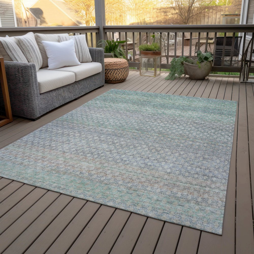 Machine Washable Indoor/Outdoor Chantille ACN2158 Beige 5' x 7'6" Rug