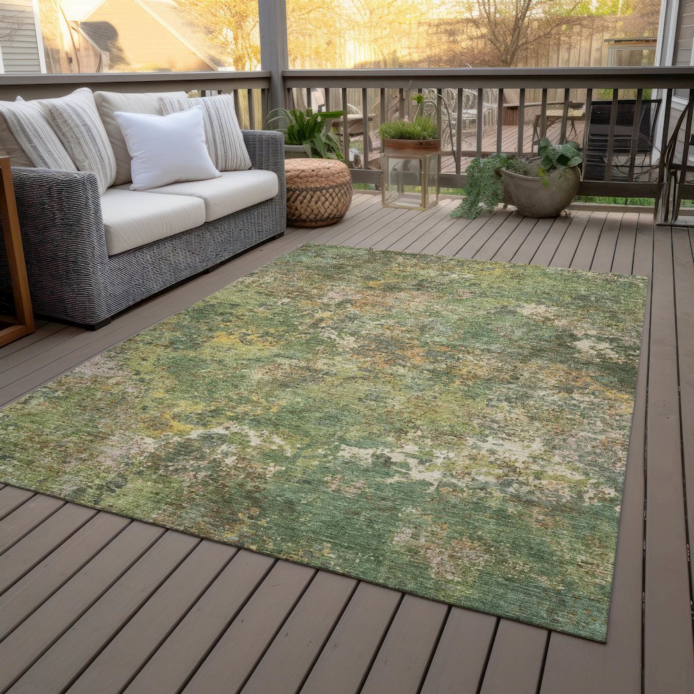 Machine Washable Indoor/Outdoor Chantille ACN2166 Aloe 5' x 7'6" Rug