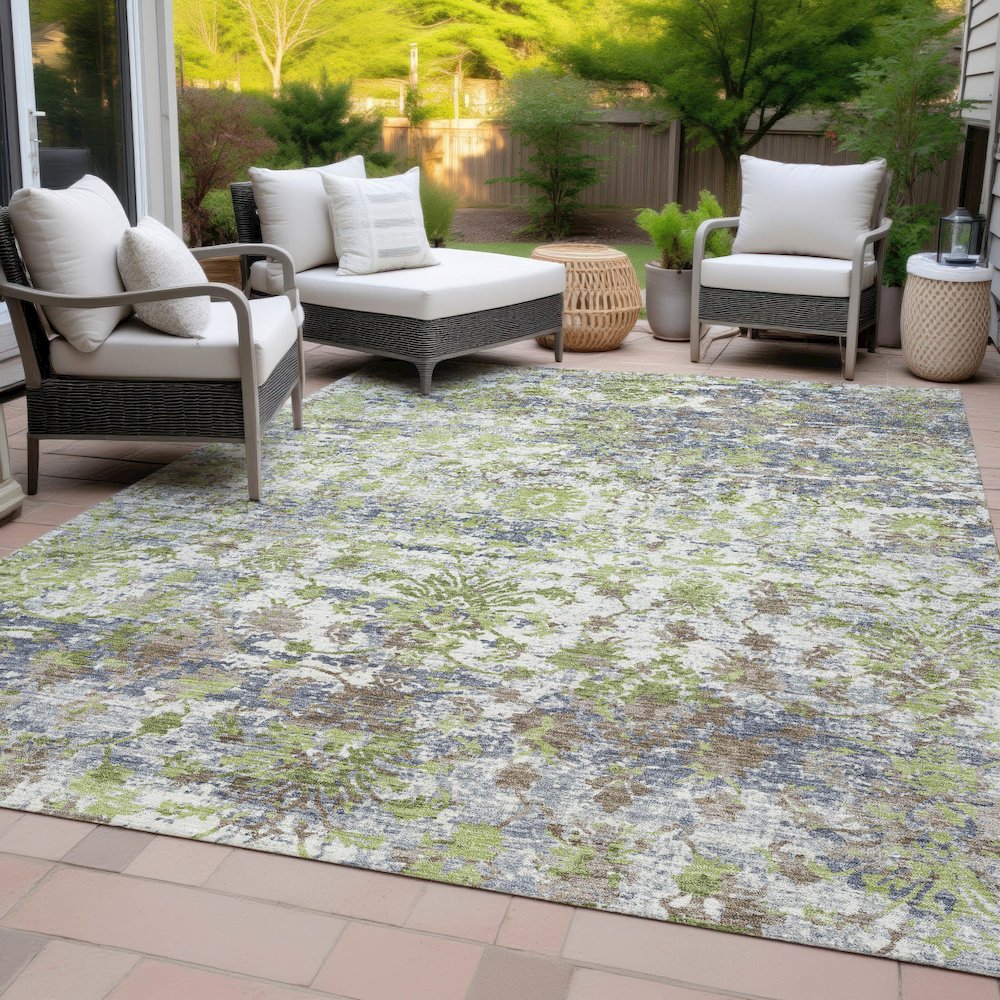 Machine Washable Indoor/Outdoor Chantille ACN2211 Aloe 5' x 7'6" Rug