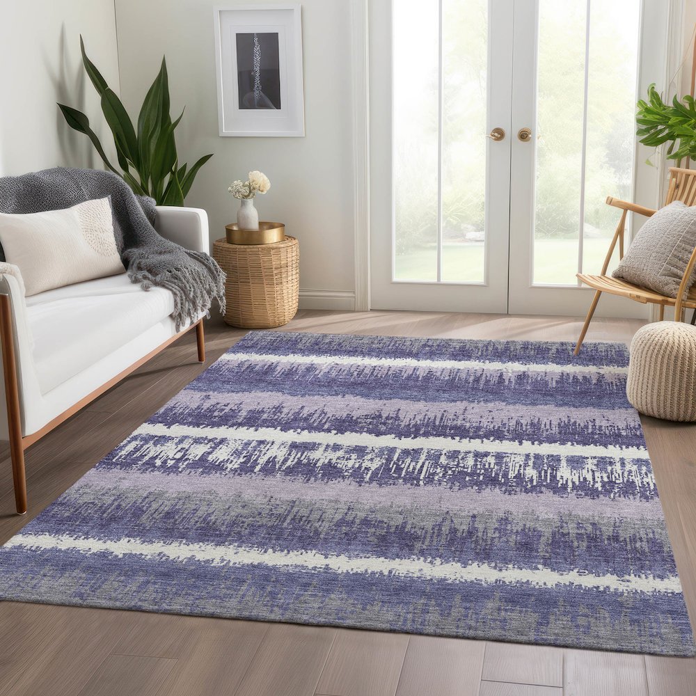 Premium Machine Washable Mayfield AMF1013 Purple 5' x 7'6" Rug