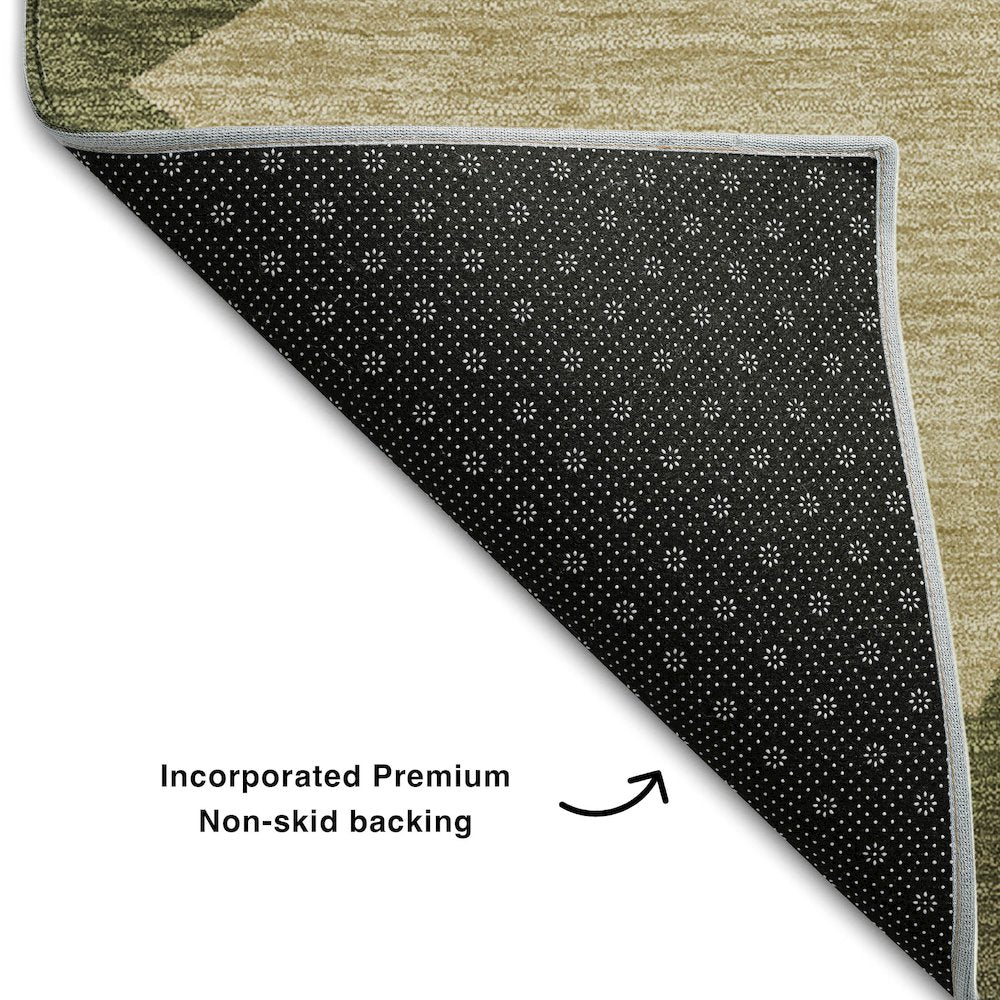 Premium Machine Washable Mayfield AMF1039 Olive 2'6" x 3'10" Rug
