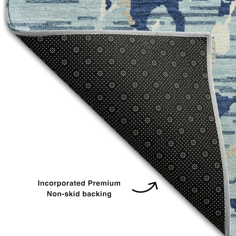 Premium Machine Washable Mayfield AMF1046 Denim 2'6" x 3'10" Rug