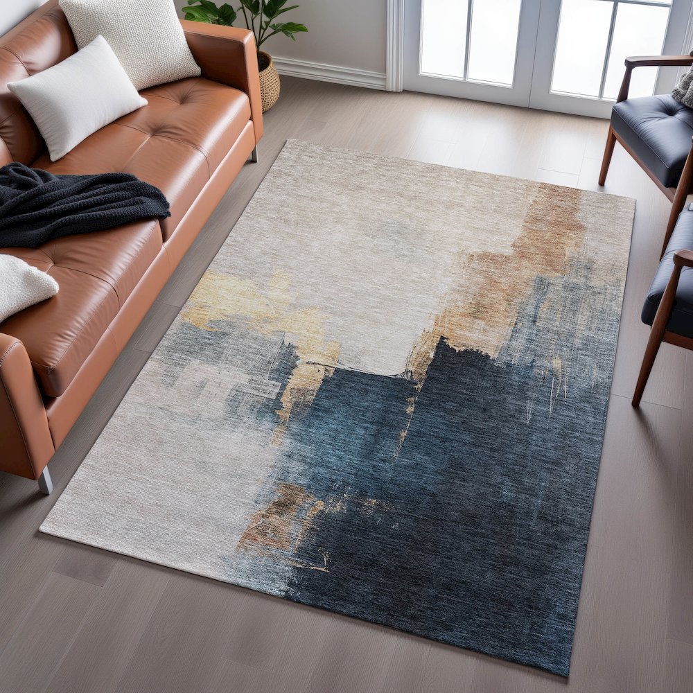 Premium Machine Washable Mayfield AMF1071 Taupe 5' x 7'6" Rug