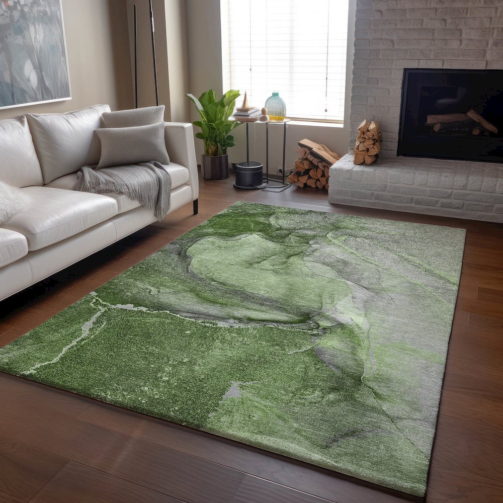 Premium Machine Washable Mayfield Olive 5' x 7'6" Rug