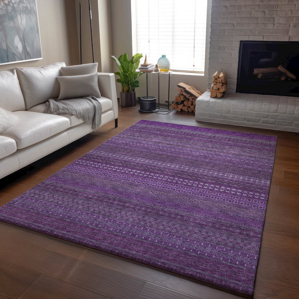 Premium Machine Washable Mayfield Eggplant 5' x 7'6" Rug