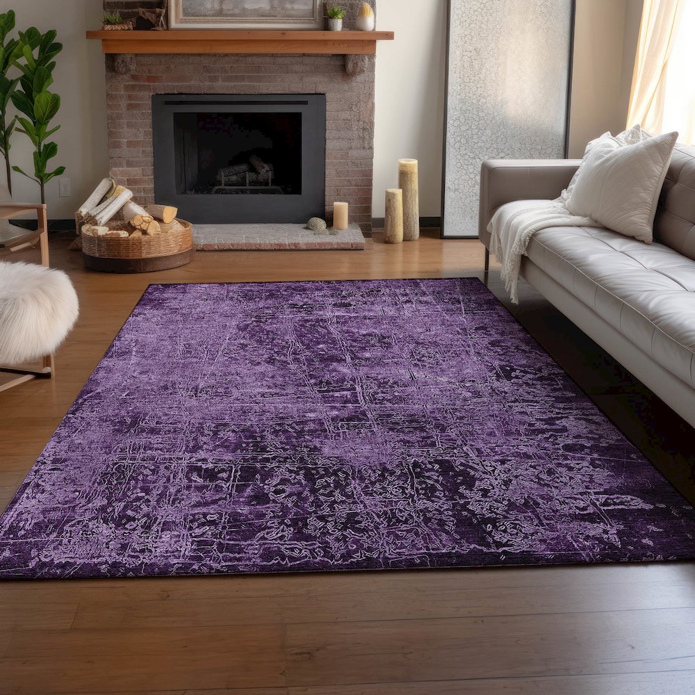 Premium Machine Washable Mayfield Purple 5' x 7'6" Rug