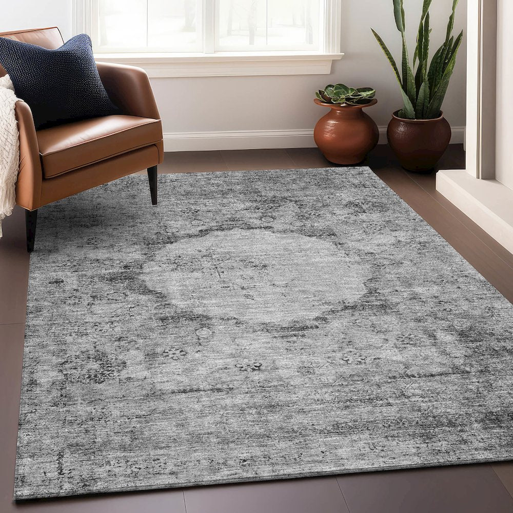 Premium Machine Washable Mayfield AMF675 Gray 5' x 7'6" Rug