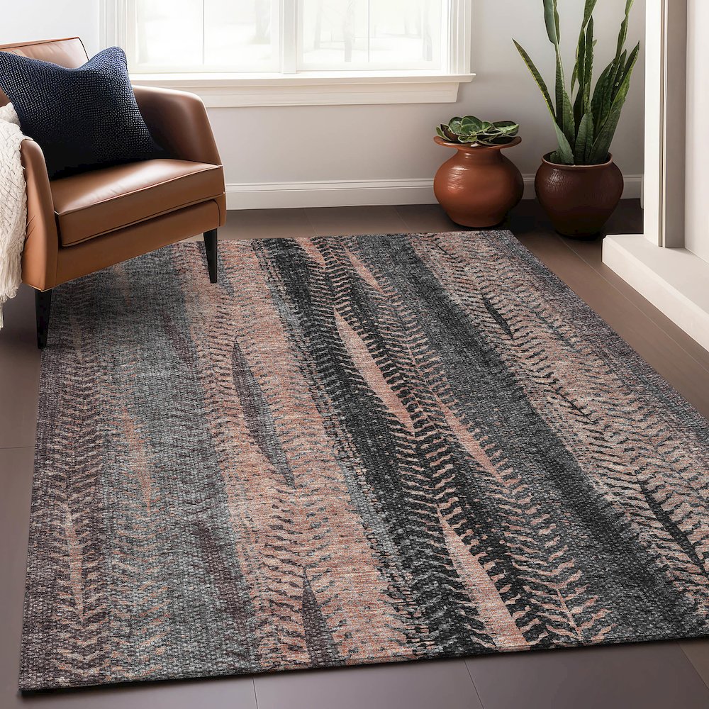 Premium Machine Washable Mayfield AMF693 Terracotta 5' x 7'6" Rug
