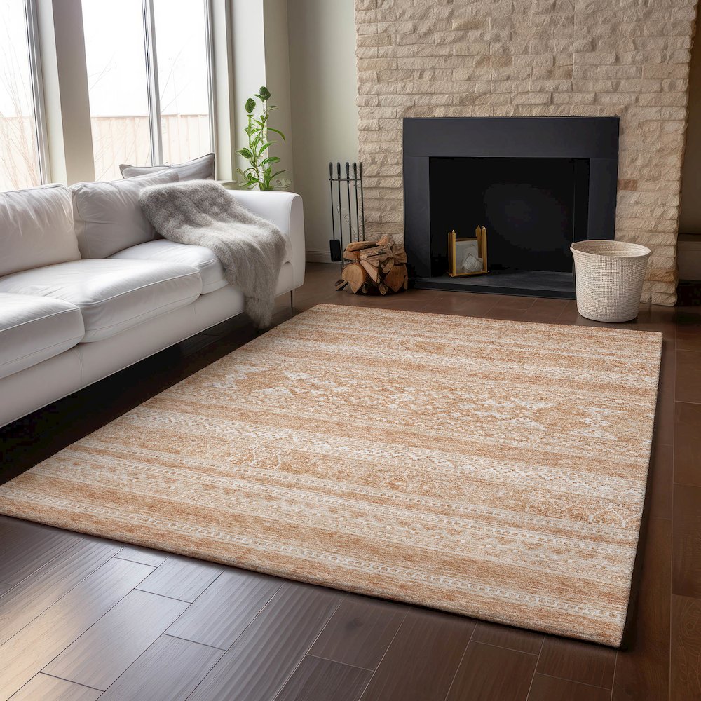 Premium Machine Washable Mayfield AMF714 Copper 5' x 7'6" Rug