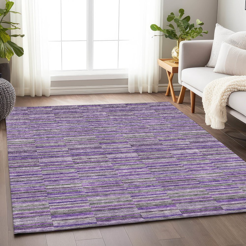 Premium Machine Washable Mayfield AMF816 Purple 5' x 7'6" Rug