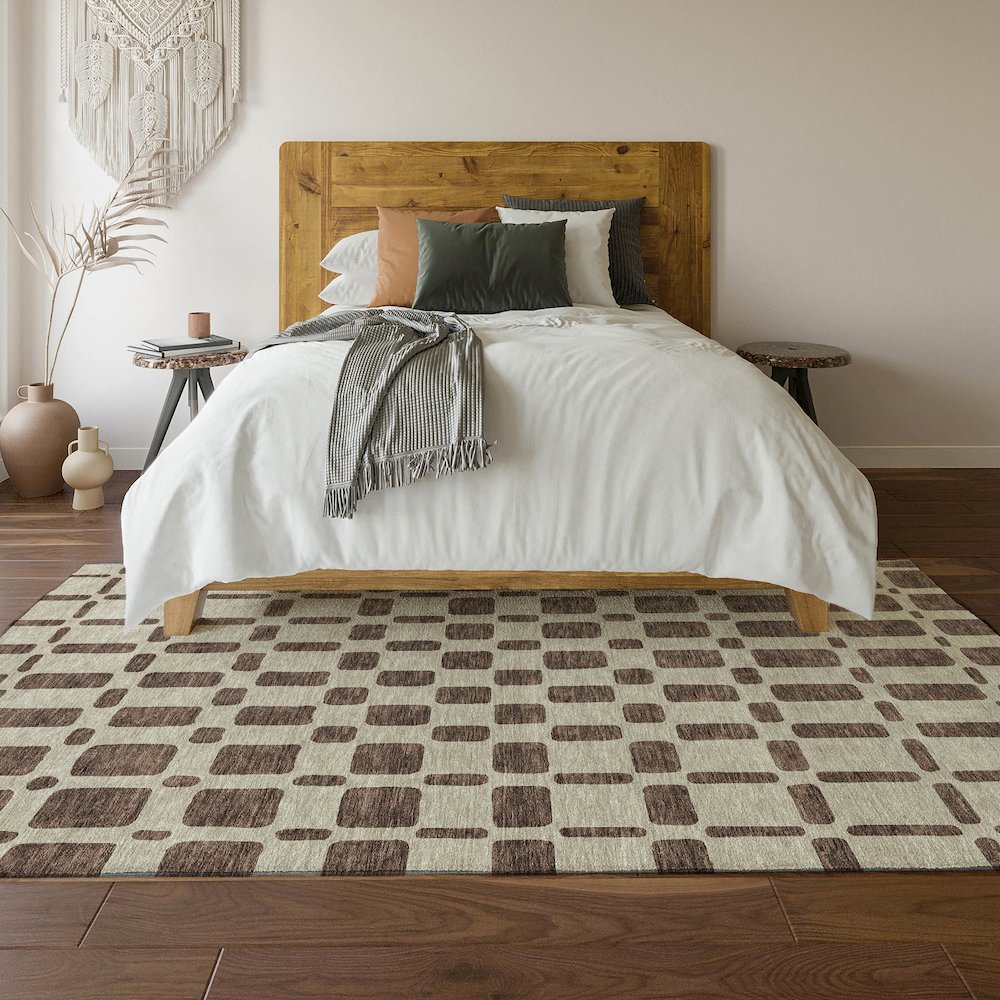 Premium Machine Washable Mayfield AMF871 Brown 5' x 7'6" Rug