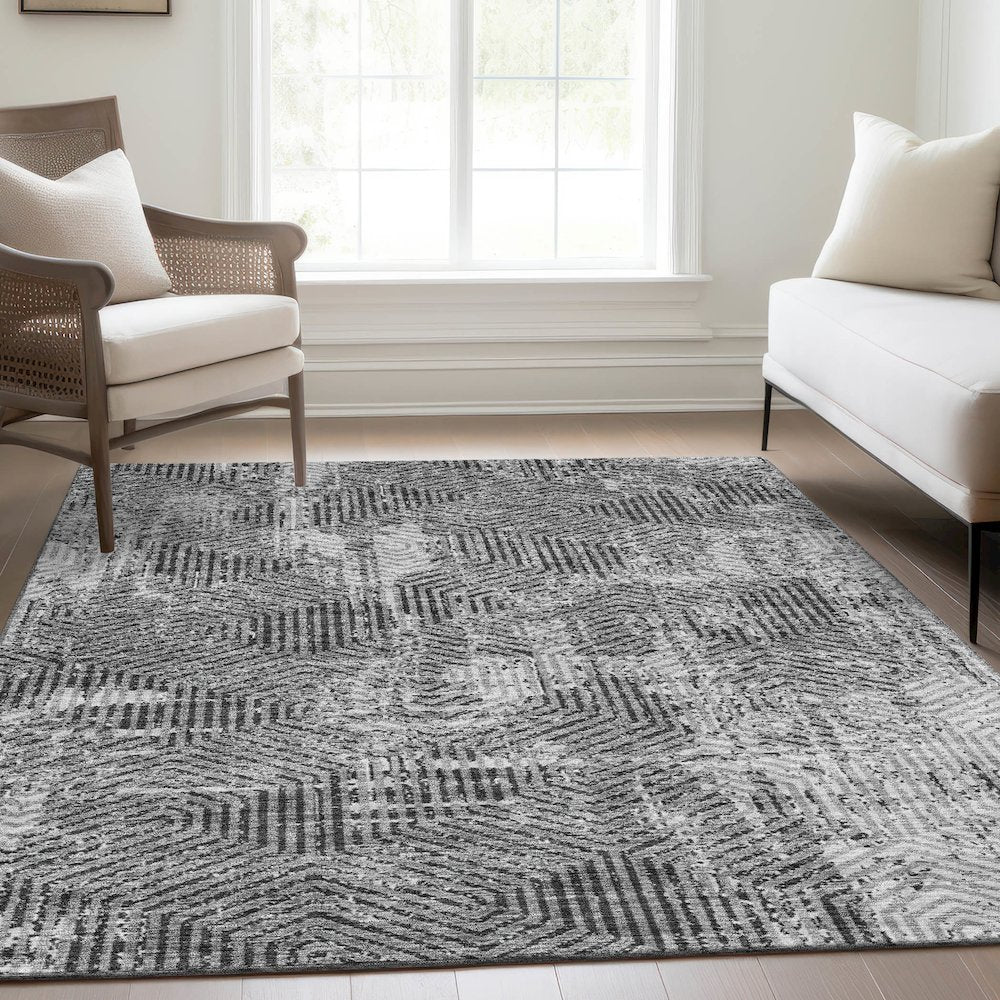 Premium Machine Washable Mayfield AMF912 Gray 5' x 7'6" Rug